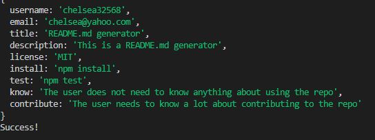 Answers stored in the terminal