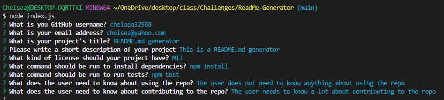Question prompts in the terminal'
